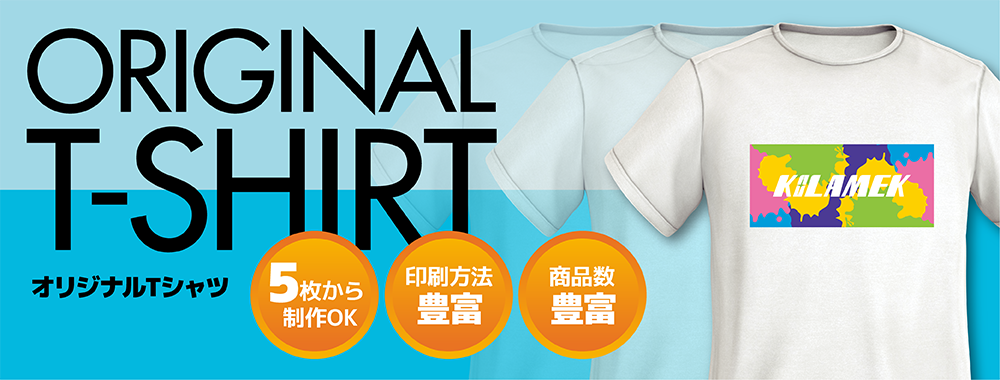 オリジナルTシャツ 5枚から制作OK 印刷方法豊富 商品数豊富